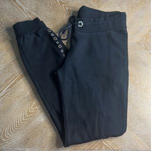 PHILLIPP PLEIN COUTURE Black Studded Lace Up Sweatpant Jogger M